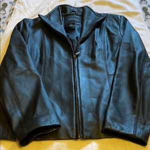 Black leather jacket
